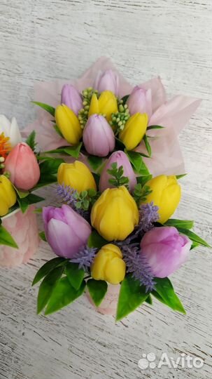 Букет тюльпанов из мыла