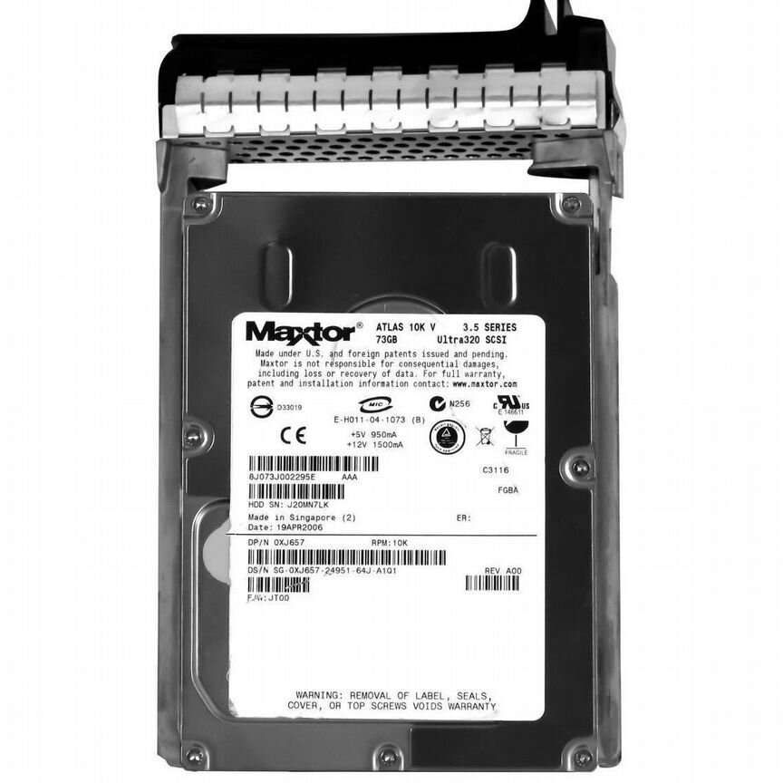 [XJ657] Жесткий Диск Dell 73gb U160scsi 3.5" Hdd Xj657