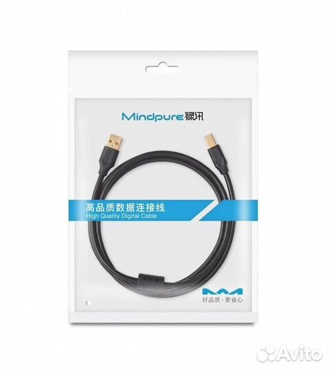USB Кабель 2.0 A/M - B/M Golden Mindpure 1м