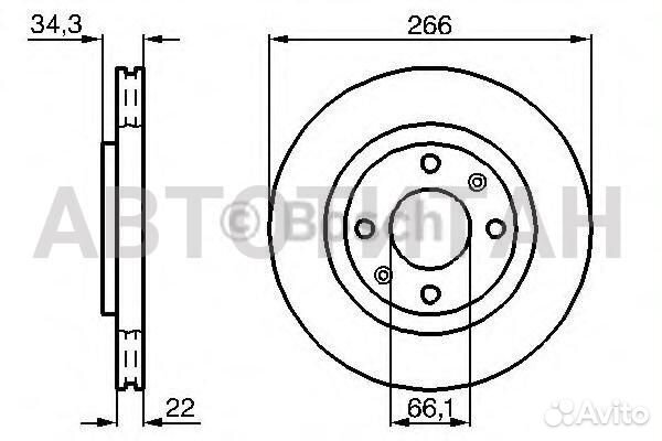 0 986 478 618 диск тормозной передний Citroen C3/X