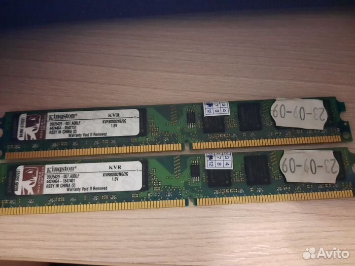 Оперативная память kingston KVF800D2N6/2G 2 Планки