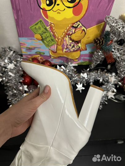 Сапоги трубы на каблуке