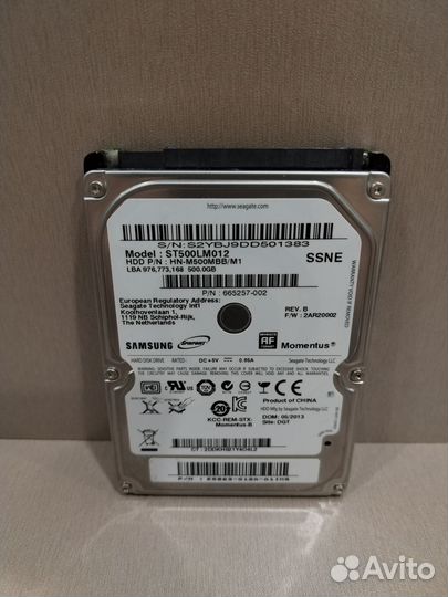 Жесткий диск Samsung 500 Гб / SATA для ноута