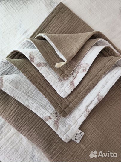 Муслиновый плед детский ручной работы