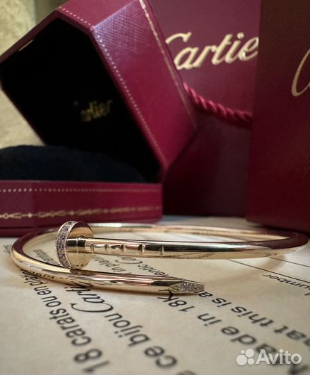 Золотой браслет Cartier гвоздь с бриллиантами