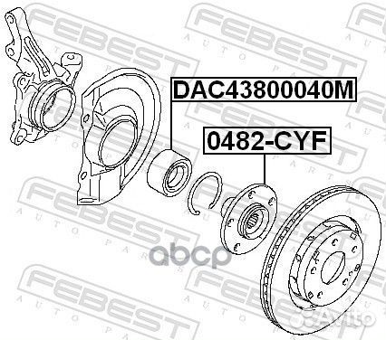 Подшипник ступичный передний DAC43800040M Febest