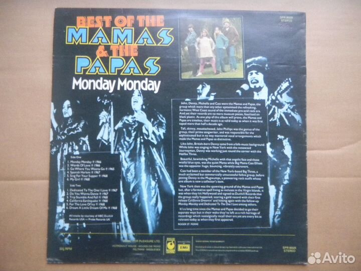 The Mamas & The Papas Best Of./Monday Monday UK EX