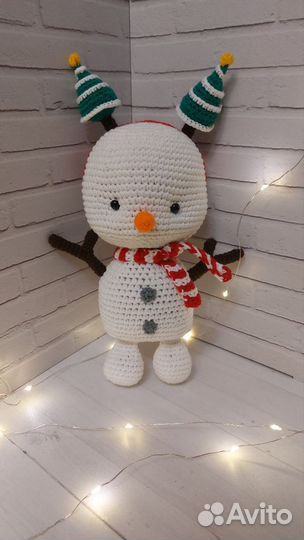Вязаные игрушки. Снеговик