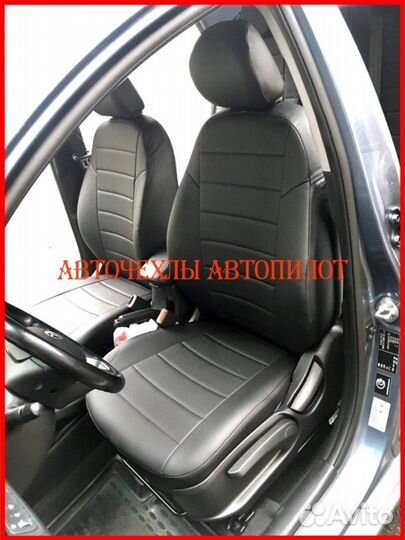 Чехлы Автопилот Kia Rio 3 Sd из экокожи чёрные
