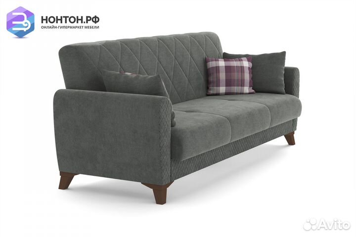 Диван книжка Эдвин 3-х местный темно-серый