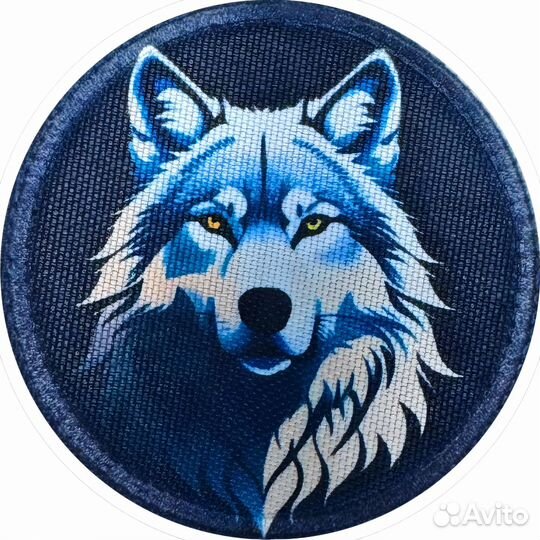Нашивка патч шеврон на липучке Волк 8 см