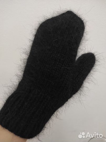 Шапка бини, снуд, варежки из пуха норки