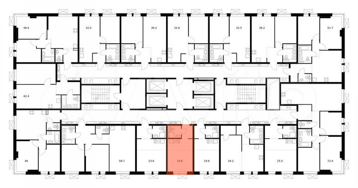 Квартира-студия, 19,9 м², 33/33 эт.