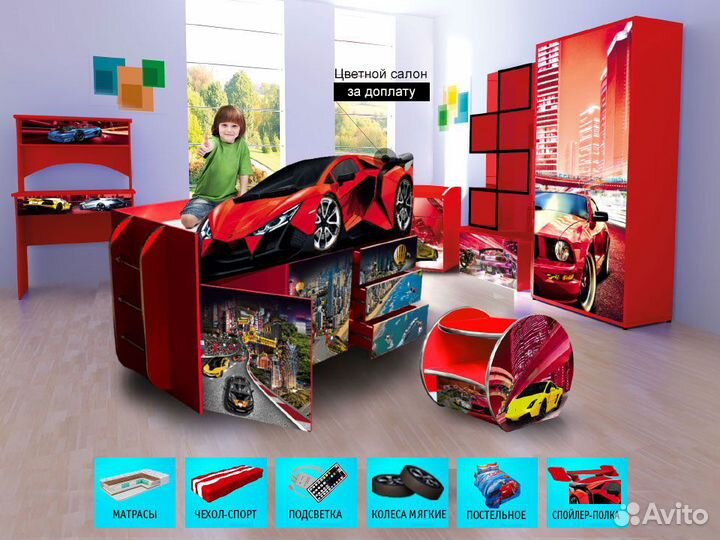 Кровать-чердак детская кровать для мальчика с борт