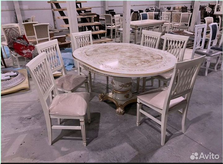 Стол обеденный овальный раздвижной