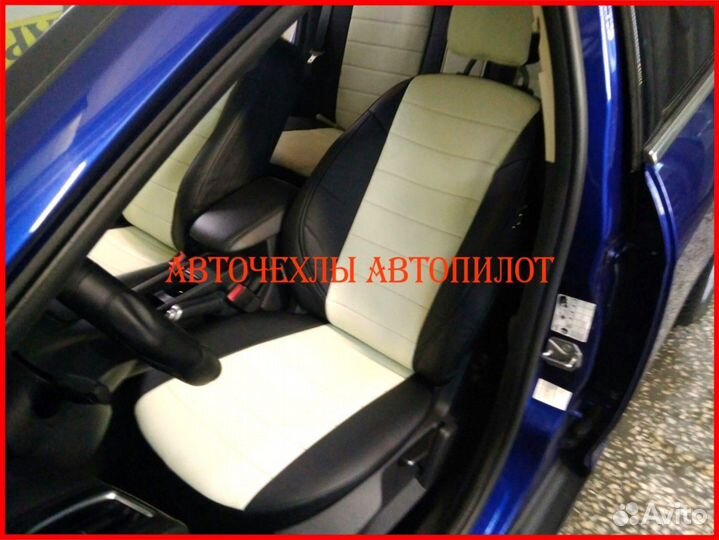 Чехлы Автопилот Ford Focus 3 из экокожи чёрно-беж