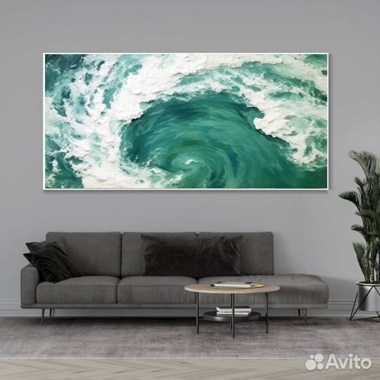 Картина маслом на холсте океан премиум холст