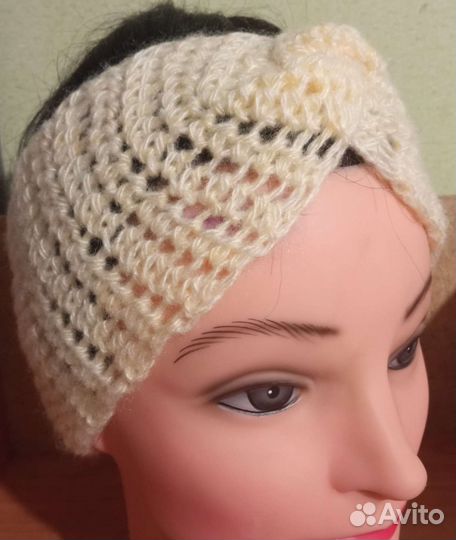 Повязка на голову вязаная
