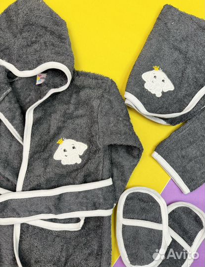 Халат и полотенце детское