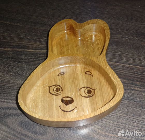 Детская тарелочка из дуба 