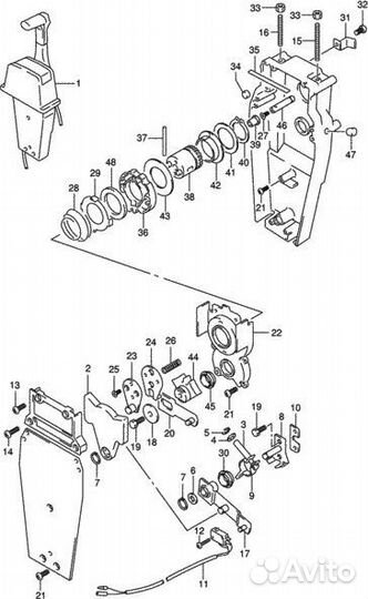 Дистанционное управление Suzuki DF 25-250, постовая, врезная, 67200-93J13, Marine Rocket 6720093J13M