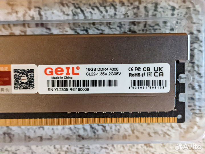 DDR4 GeIL 32Gb (16Gbх2) 4000Mhz, новая