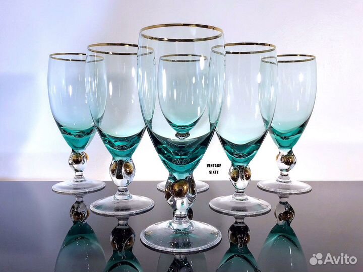 Фужеры бокалы Zlata Zuzana, Чехословакия, 60-е гг