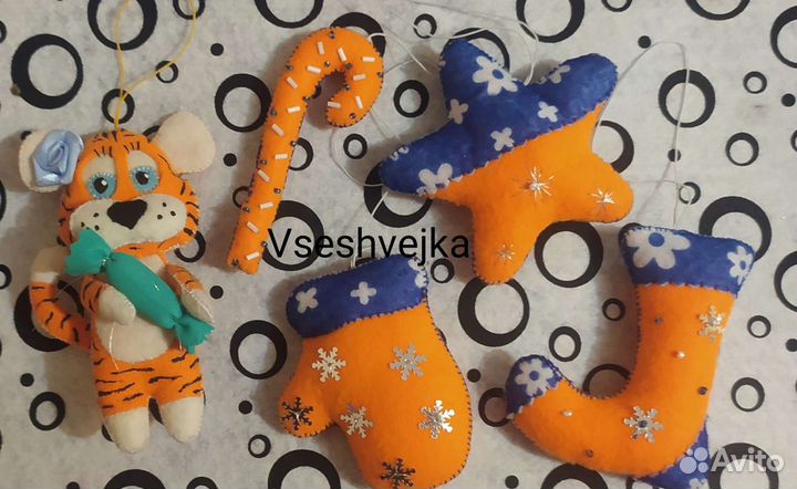 Ёлочные игрушки из фетра