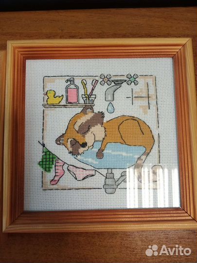 Енот картина вышивка