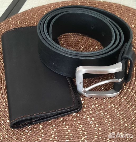 Портмоне и ремень натуральная кожа