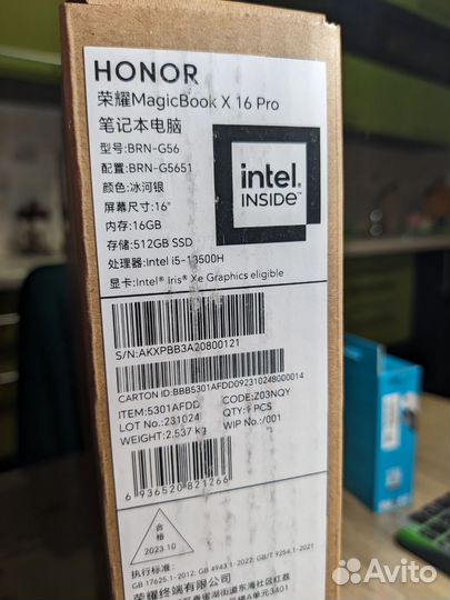 Honor magicbook x16 pro i5 13500h 16 512