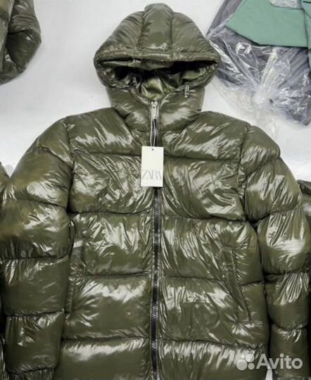 Пуховик Zara Moncler хаки