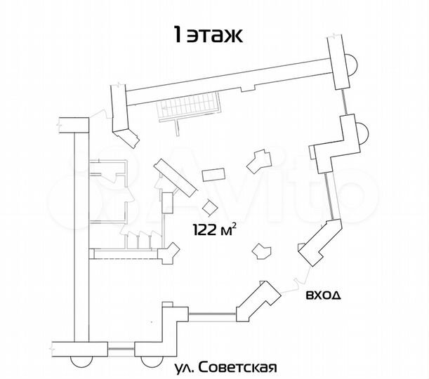 122 м² на 1 линии ул. Советская, топовое место