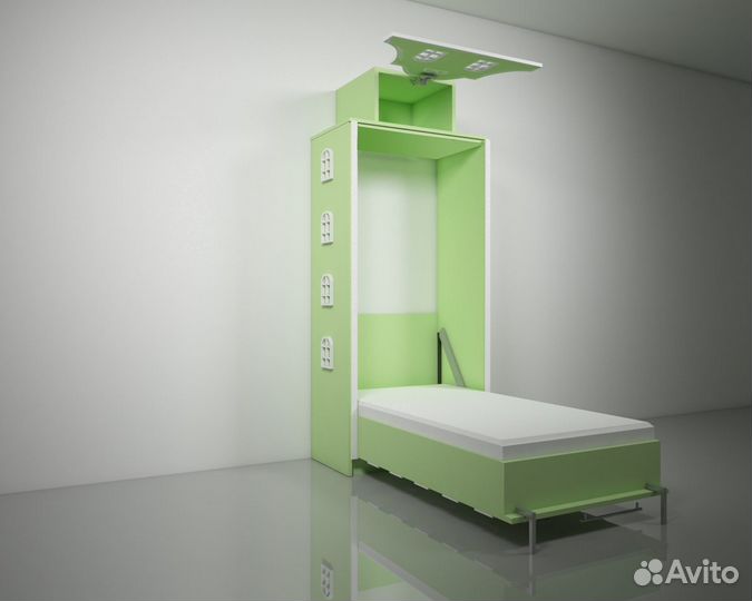 Подъемная откидная шкаф кровать домик детская Б-19