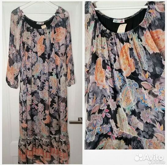 Платье бохо натуральный шёлк 100 Итлаия