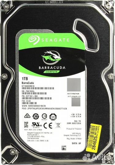 Жесткий диск Seagate BarraCuda 1 тб st1000dm010