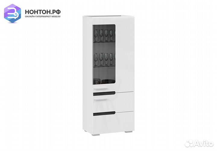 Шкаф для посуды Фьюжн белый глянец / белый