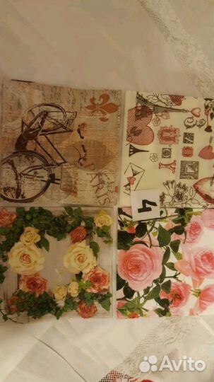 Салфетки для декупажа, цветочный сюжет и новогодни