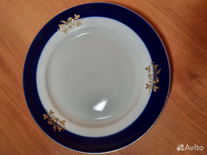 Тарелка Дулёво СССР кобальт 24 см