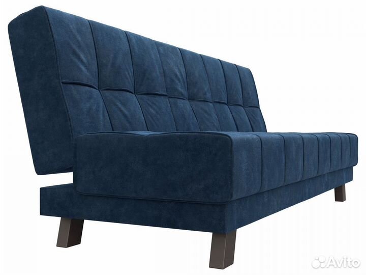 Диван прямой Винсент, велюр, brut 11 синий. Москва