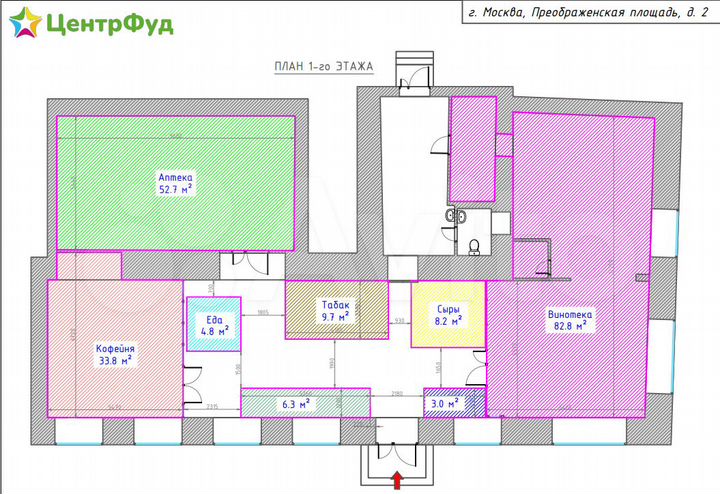 Торговая площадь 10 м² в Сетевом Гастрономе