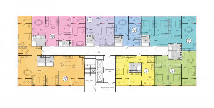 1-к. квартира, 39 м², 7/19 эт.
