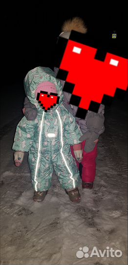 Зимний комбинезон для девочки 74