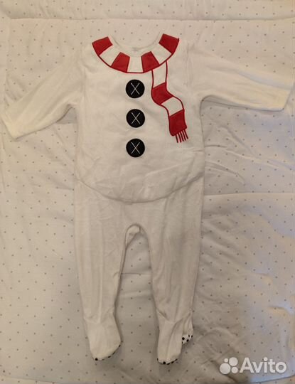 Новогодний костюм 74 снеговик и дед мороз