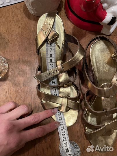 Босоножки золотистые J Crew