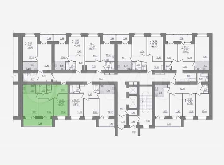 2-к. квартира, 68 м², 13/16 эт.