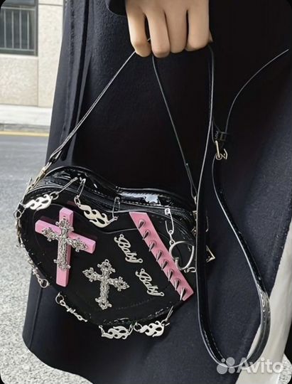 Сумка клатч Gothic Heart Y2K