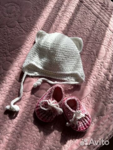 Комплект шапка, пинетки 6 мес