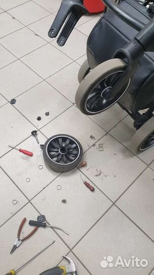 Ремонт колеса коляски anex sport