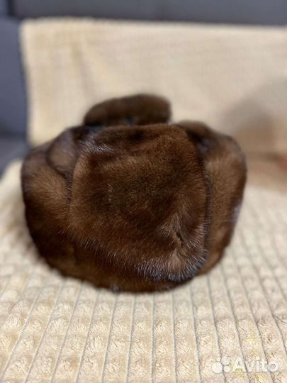 Норковая шапка мужская ушанка